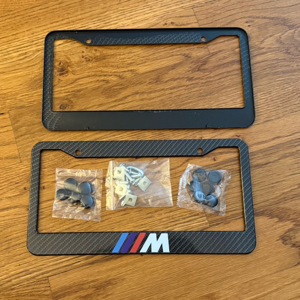 BMW Motorsports License Plate Frame in Black Set of 2 NWT - Picture 3 of 4